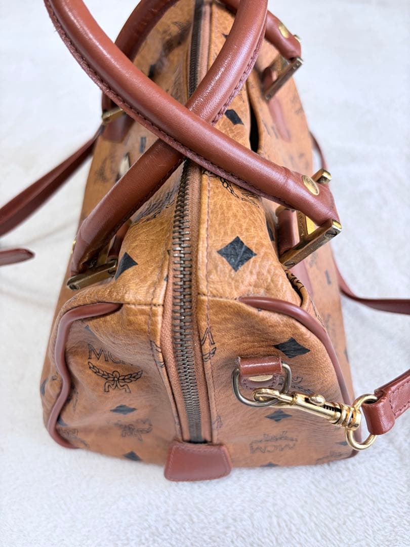 エムシーエム MCM ミニボストン レディース レザー ブラウン