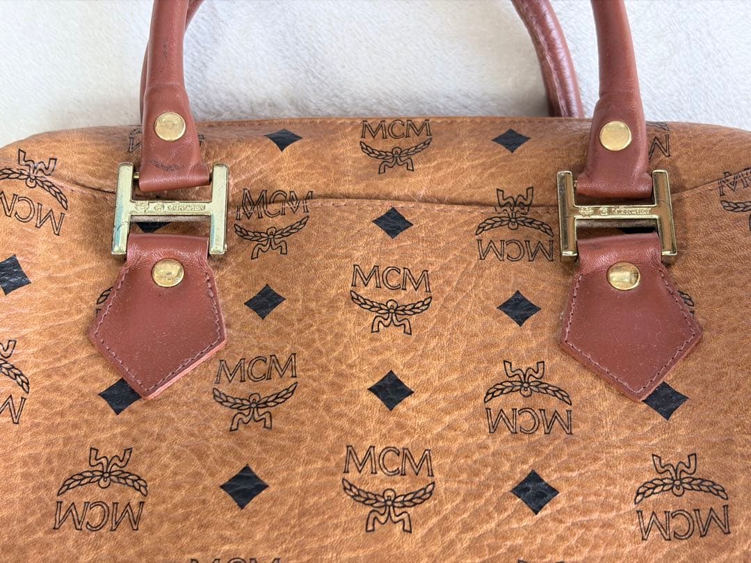 エムシーエム MCM ミニボストン レディース レザー ブラウン