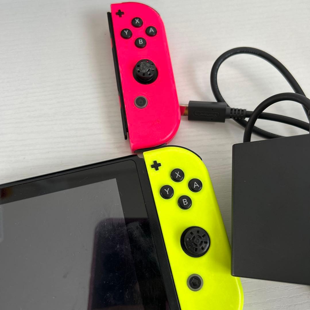 Nintendo Switch 本体 青/ピンク/黄 充電器付き　ジャンク品