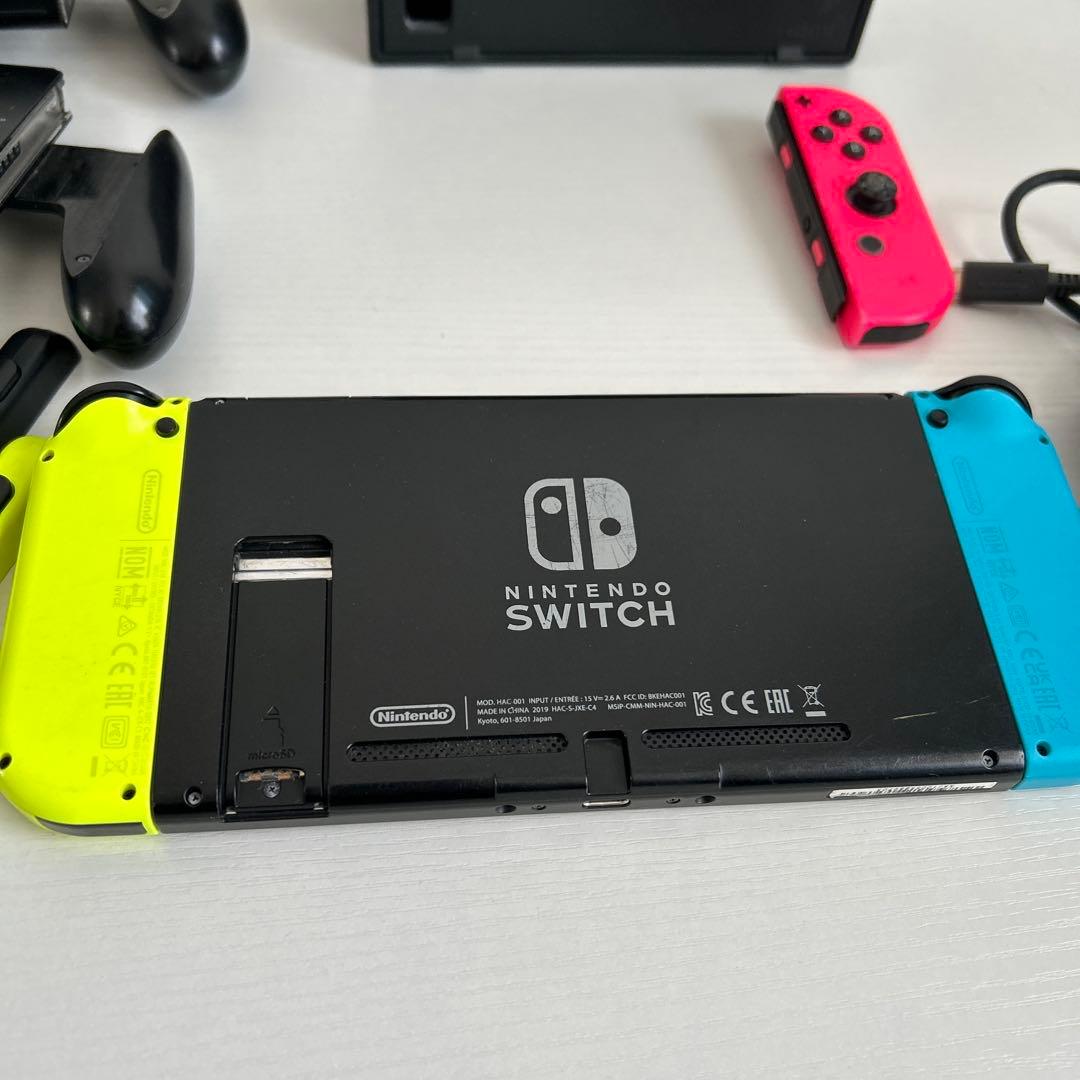 Nintendo Switch 本体 青/ピンク/黄 充電器付き　ジャンク品