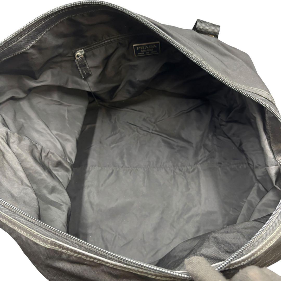 【極上美品✨】プラダ ボストンバッグ 肩掛け 三角ロゴ テスートナイロン 黒