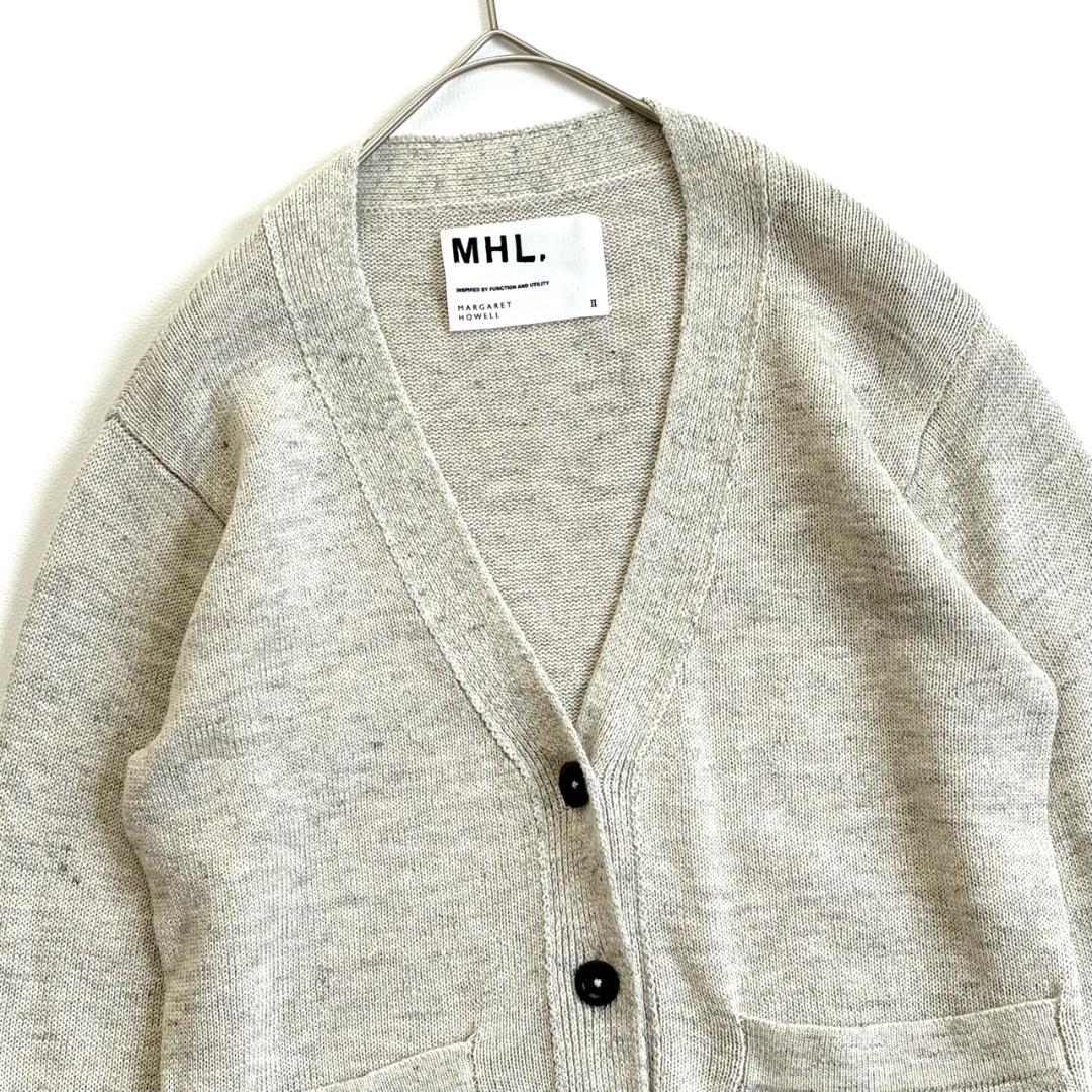 マーガレットハウエル MHL. コットン リネン Vネック カーディガン