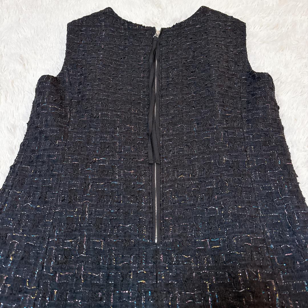 【美品】ANAYI ラメツイードティアード ノースリーブワンピース 38