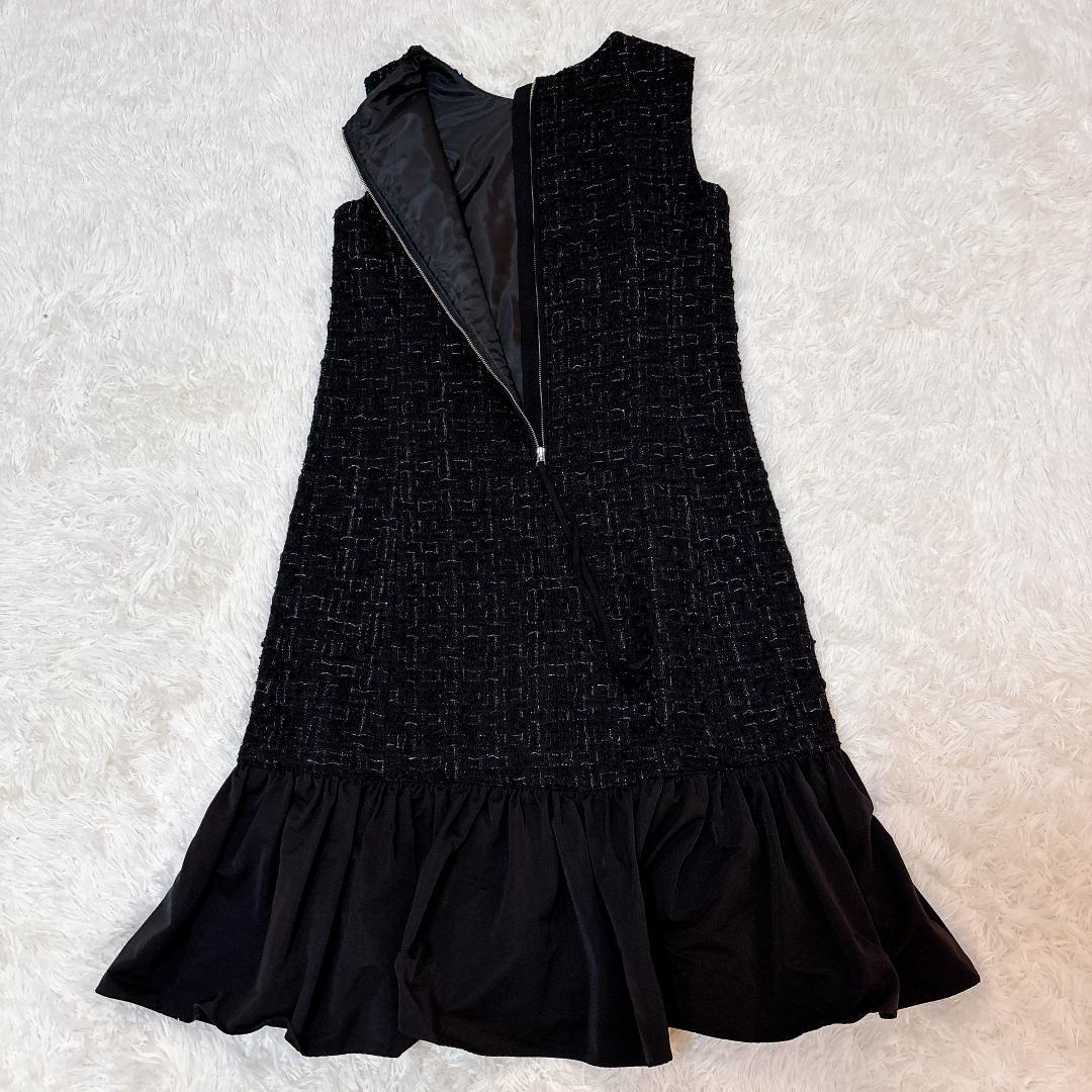 【美品】ANAYI ラメツイードティアード ノースリーブワンピース 38