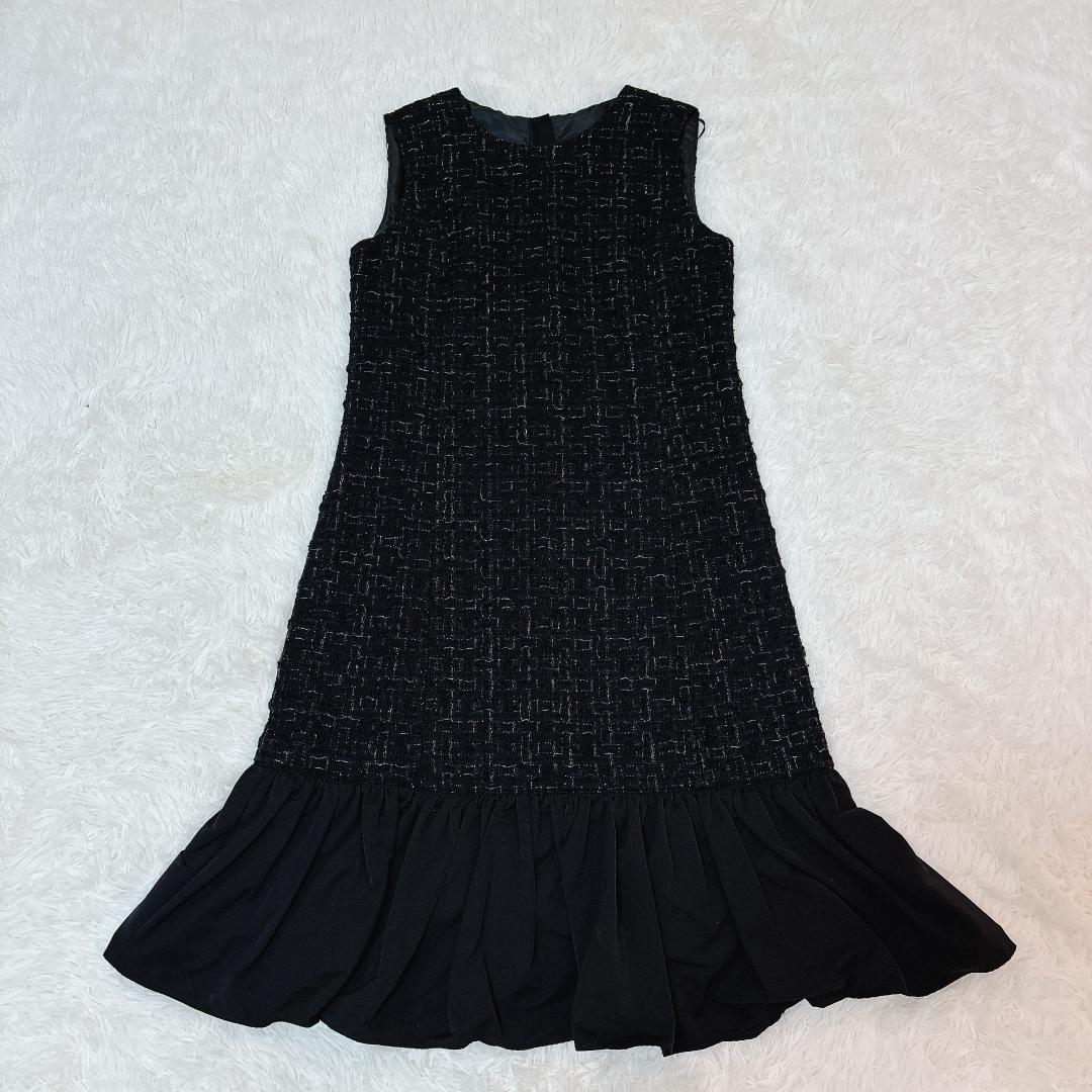 【美品】ANAYI ラメツイードティアード ノースリーブワンピース 38