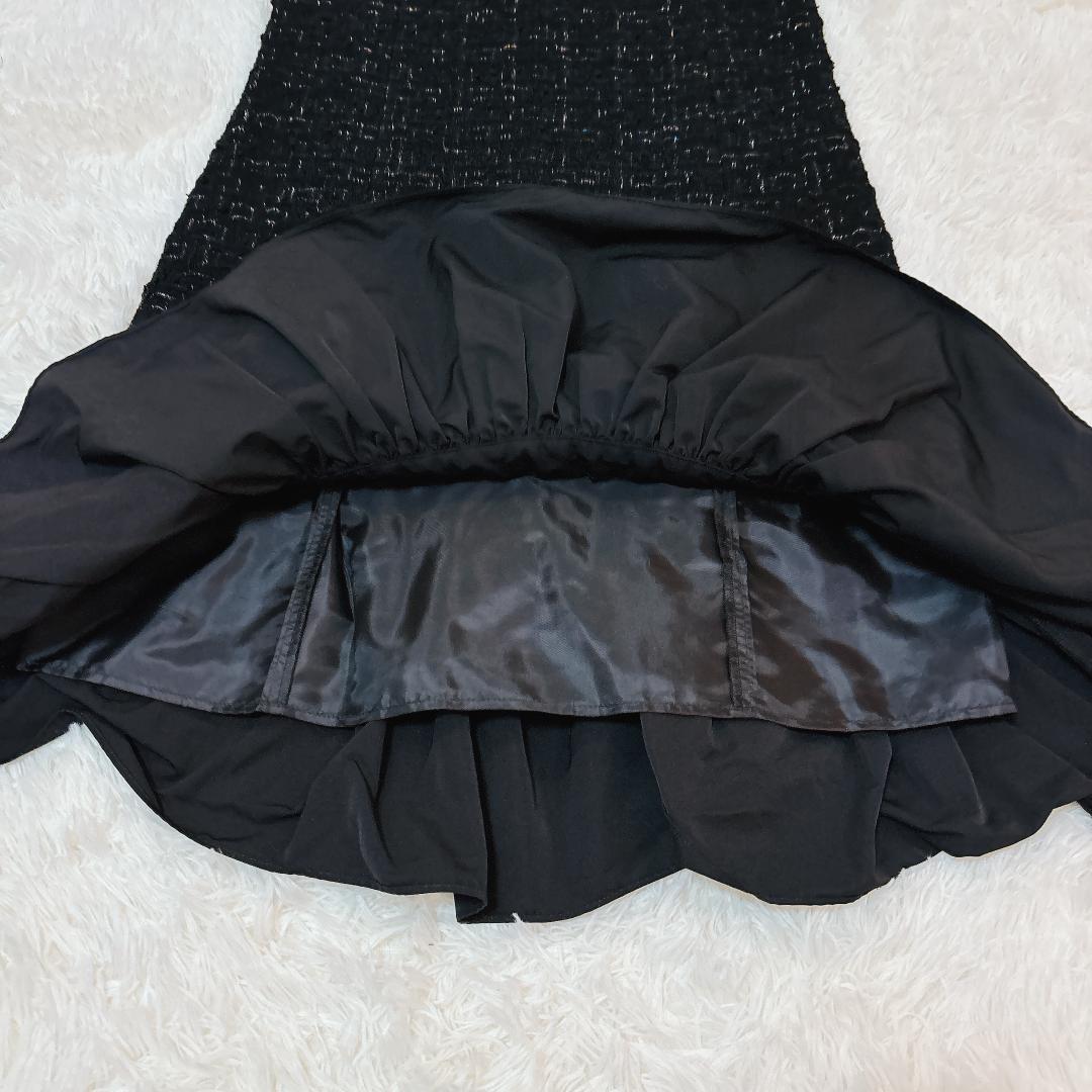 【美品】ANAYI ラメツイードティアード ノースリーブワンピース 38