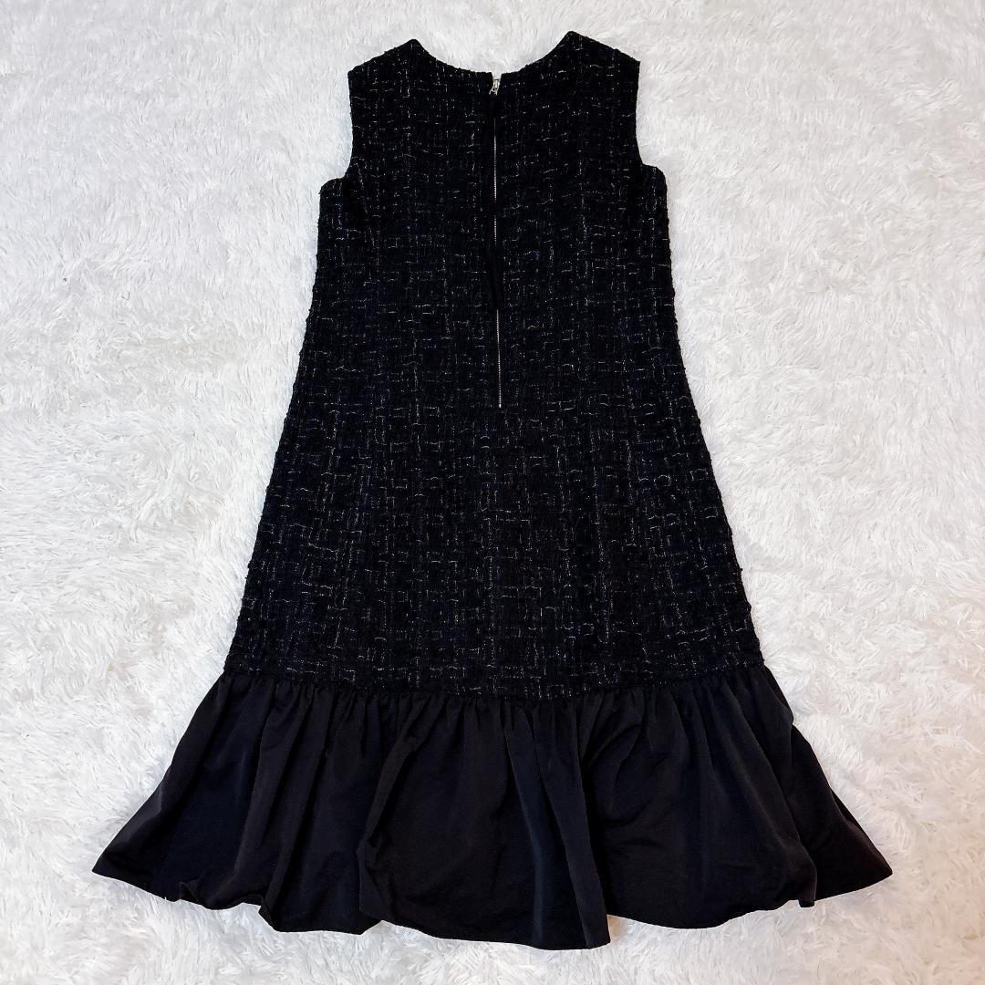 【美品】ANAYI ラメツイードティアード ノースリーブワンピース 38