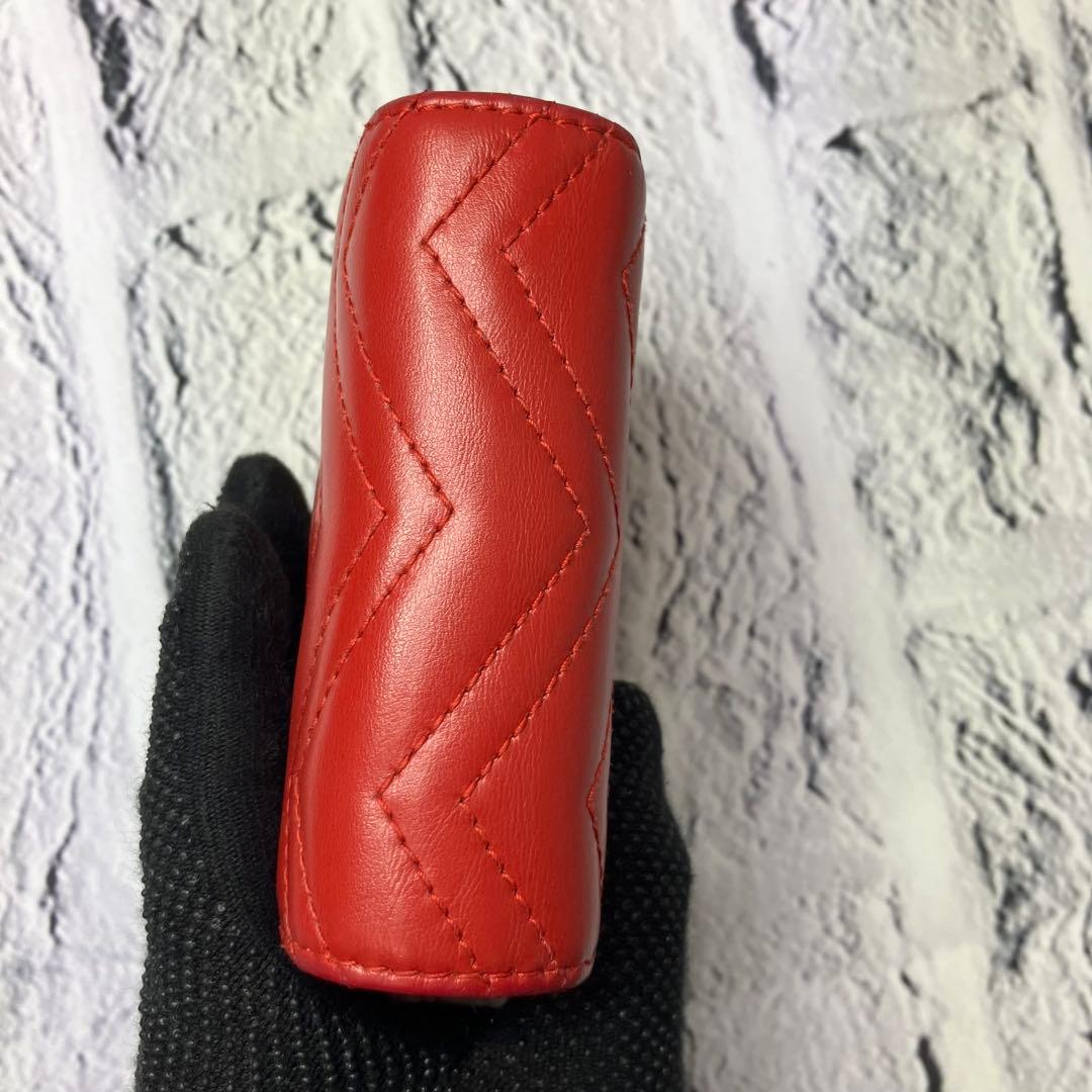 美品✨グッチ マーモント ゴールド金具 キルティング 本革 レザー 三つ折り財布