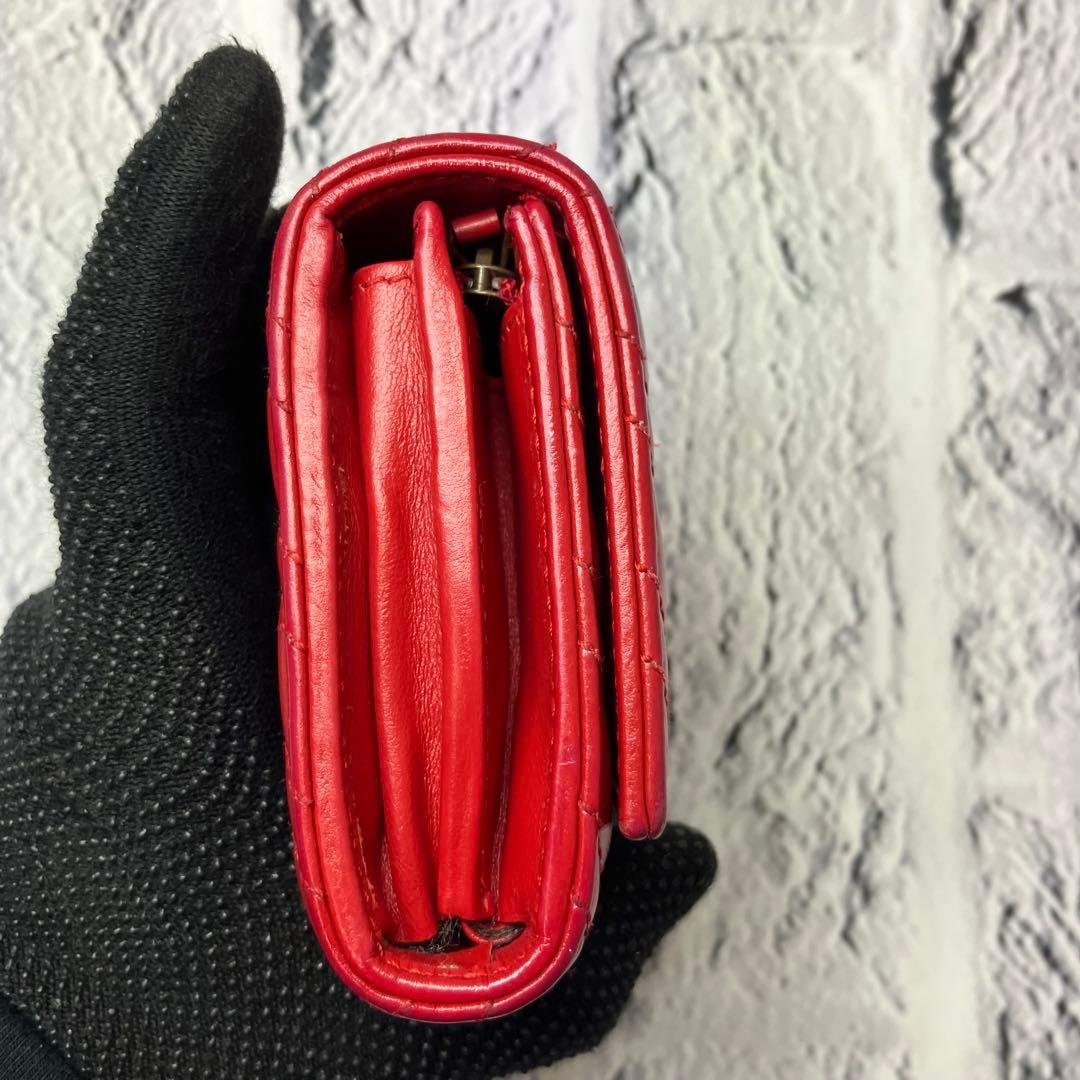 美品✨グッチ マーモント ゴールド金具 キルティング 本革 レザー 三つ折り財布