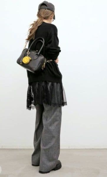 L'Appartement/Solstiss LACE CAMISOLE黒レース