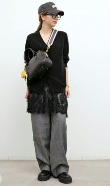 L'Appartement/Solstiss LACE CAMISOLE黒レース