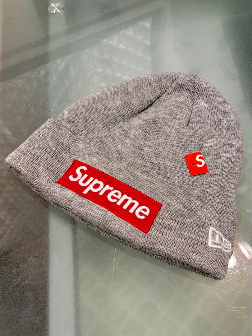 最終価格Supreme グレー ニットビーニー