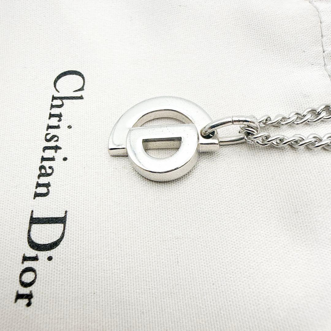 3042-1 極美品✨　Dior　ネックレス　CD ロゴ　希少　シルバー