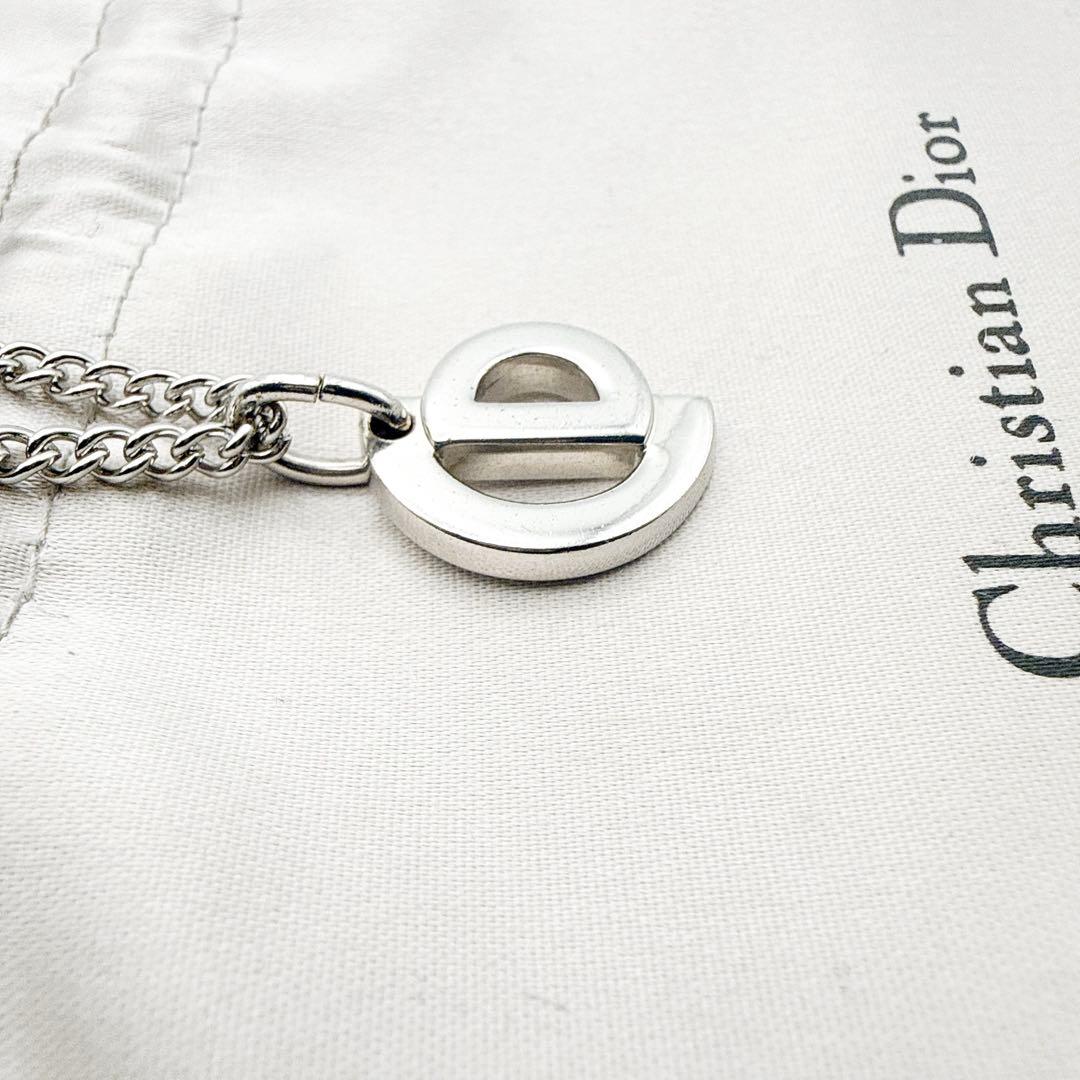 3042-1 極美品✨　Dior　ネックレス　CD ロゴ　希少　シルバー