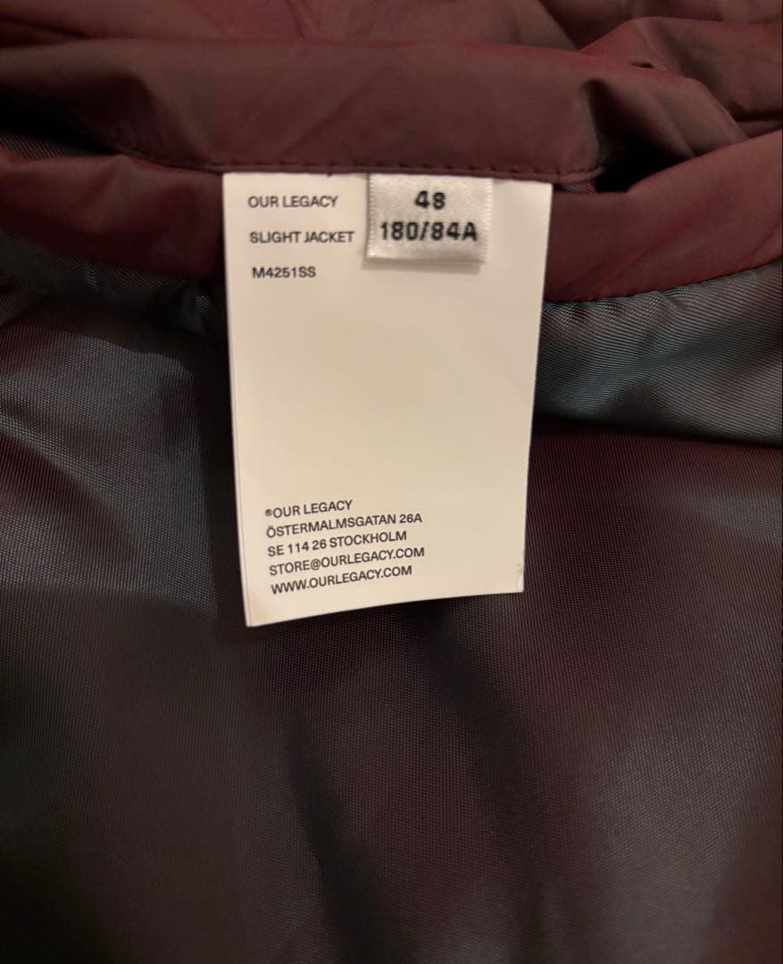 ジャケット・アウター OUR LEGACY slight jacket 48