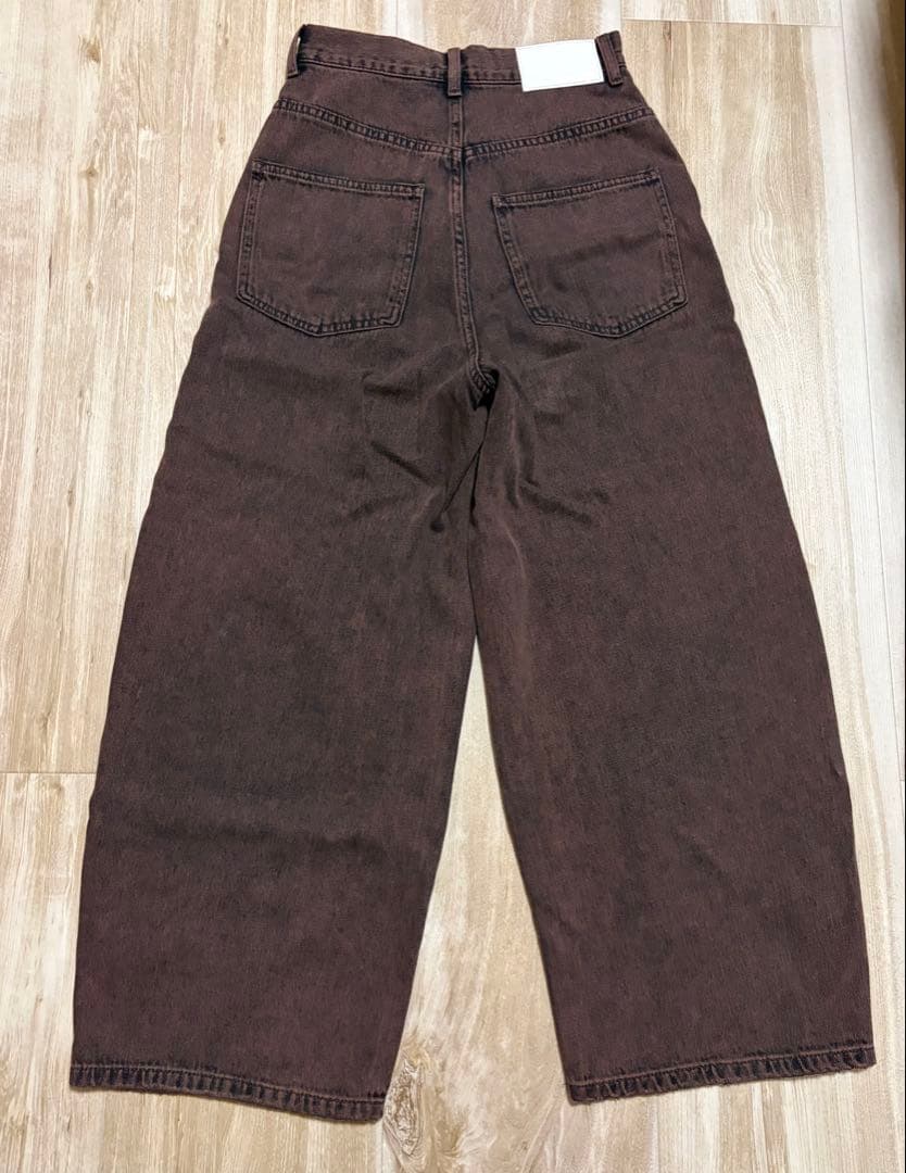 MOUSSY F/LEATHER DOUBLE KNEE パンツ　ブラウン