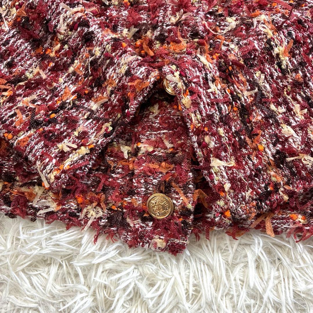 未使用級✨ZARA 完売品 テクスチャー ニット カーディガン 金ボタン M相当