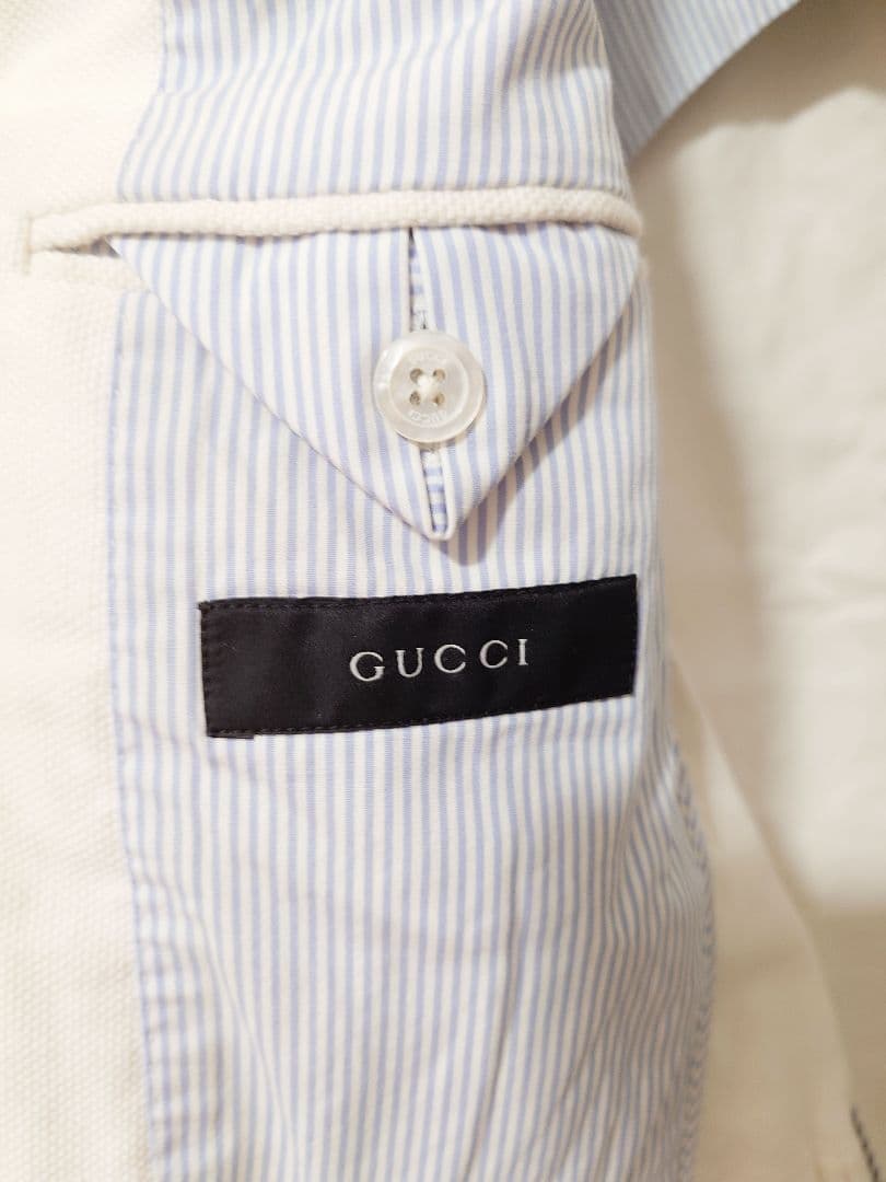 良品【GUCCI】ジャケット/アイボリー/オフホワイト/46/クリーニング済み/