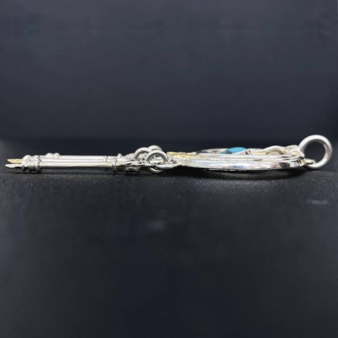 FIRST ARROW'S K18メタル シルバー ターコイズ 矢尻ペンダント