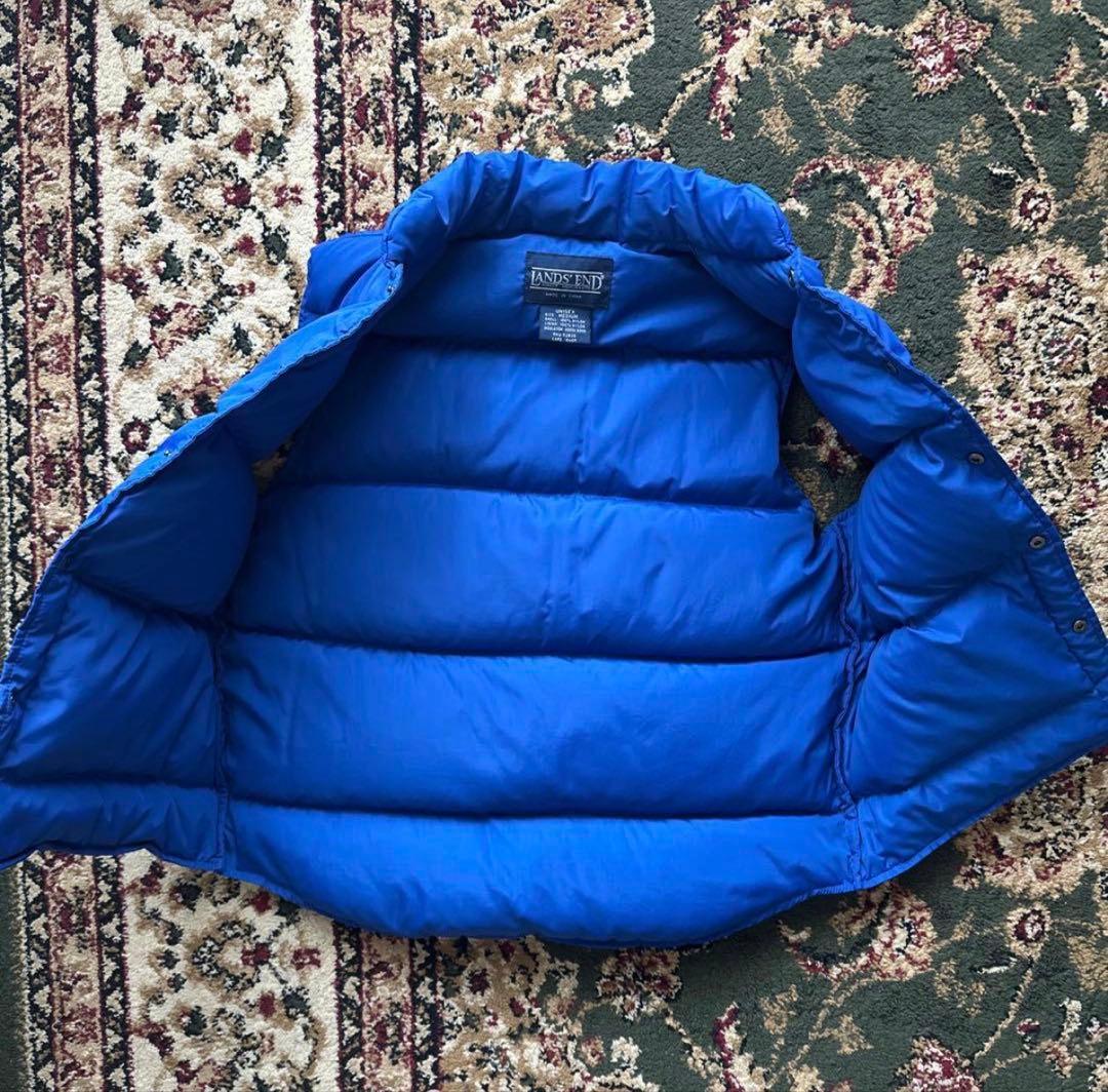 トップス LANDS' END down vest blue