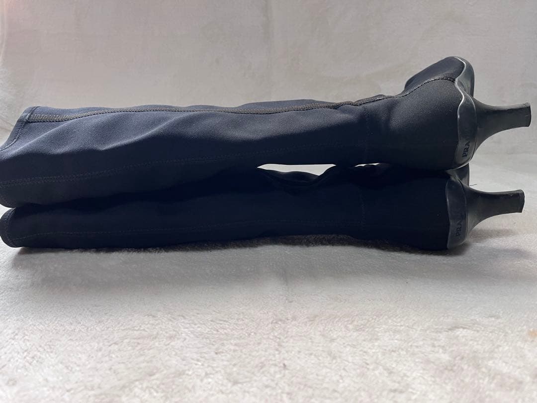 PRADA ストレッチ　ロングブーツ ヒール　ブラック　23.5