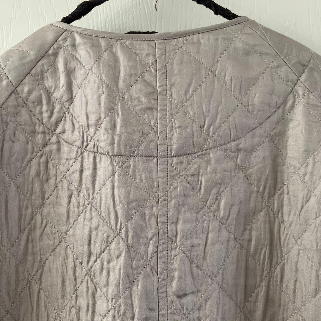 美品✨ソイルsoilジャーナルスタンダード✨ノーカラーキルティングシルクコート