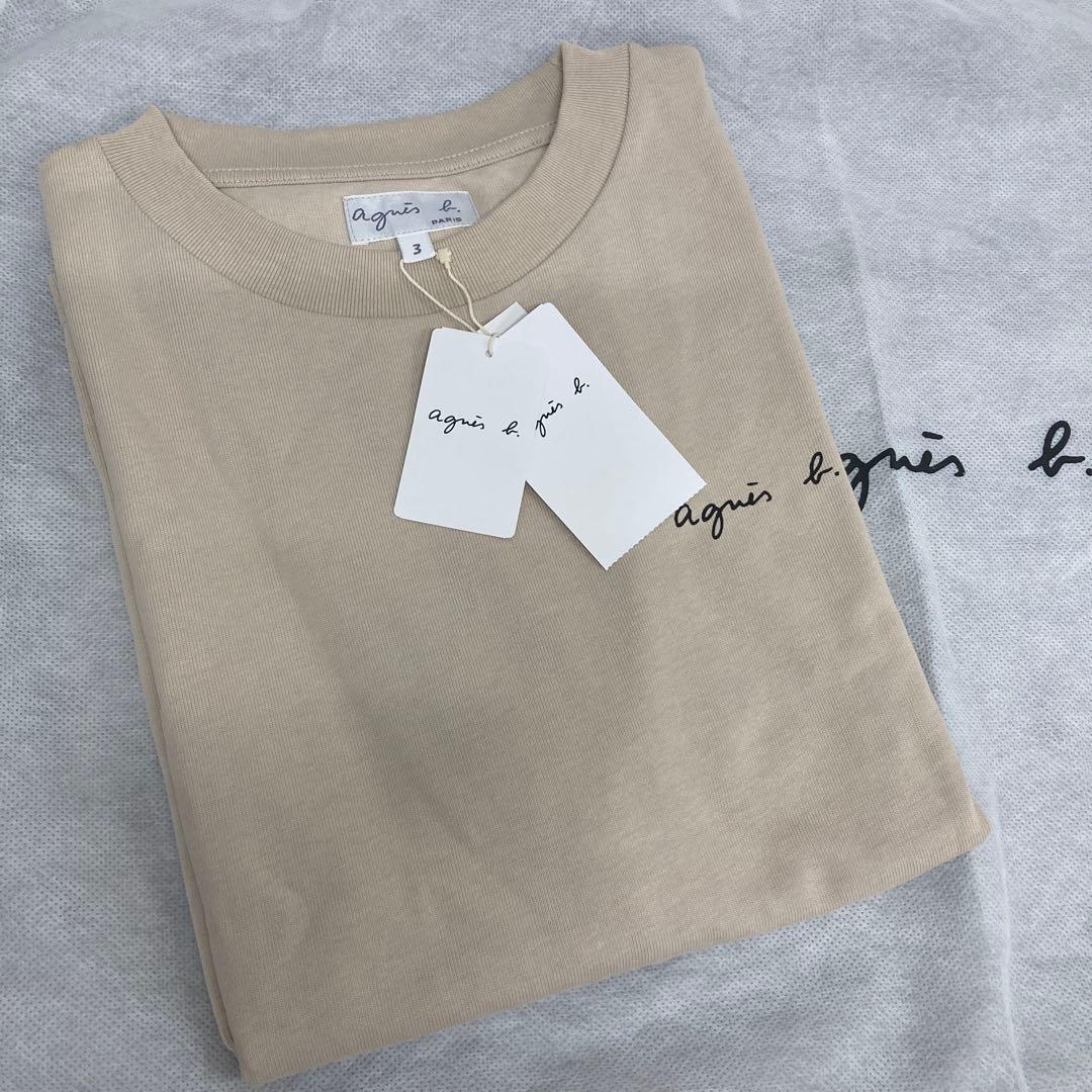 F-015-57 新品未使用　agnès b. ベージュ 半袖Tシャツ