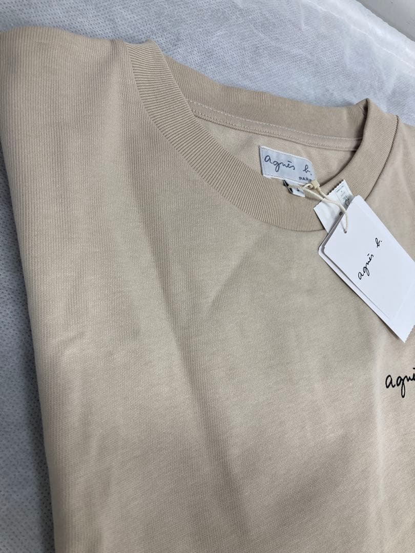F-015-57 新品未使用　agnès b. ベージュ 半袖Tシャツ