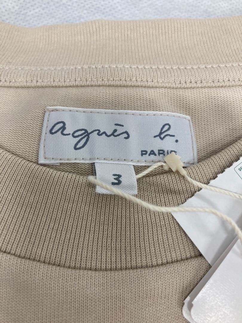 F-015-57 新品未使用　agnès b. ベージュ 半袖Tシャツ