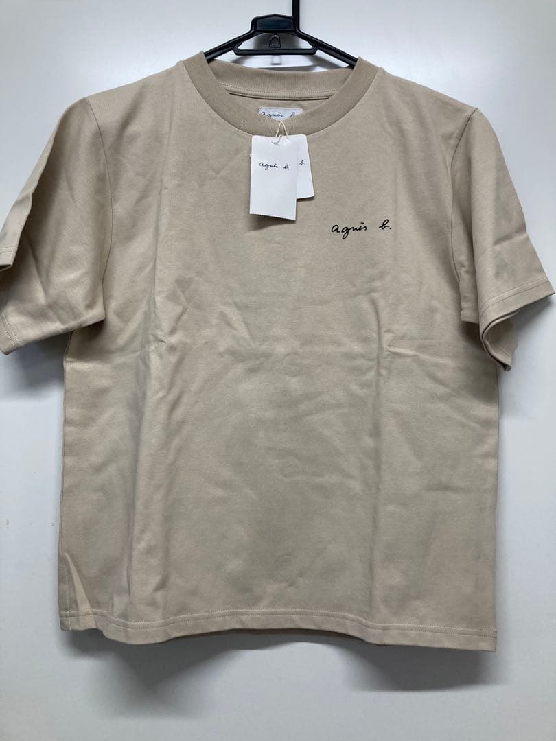 F-015-57 新品未使用　agnès b. ベージュ 半袖Tシャツ