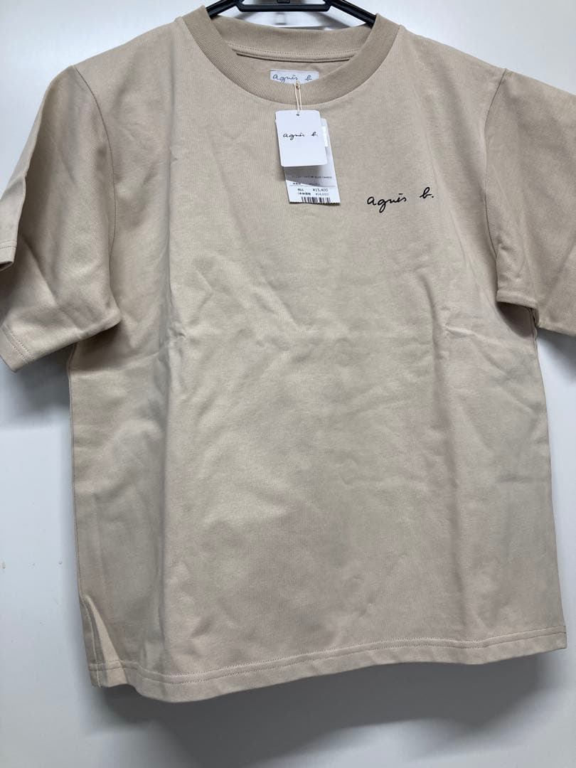 F-015-57 新品未使用　agnès b. ベージュ 半袖Tシャツ