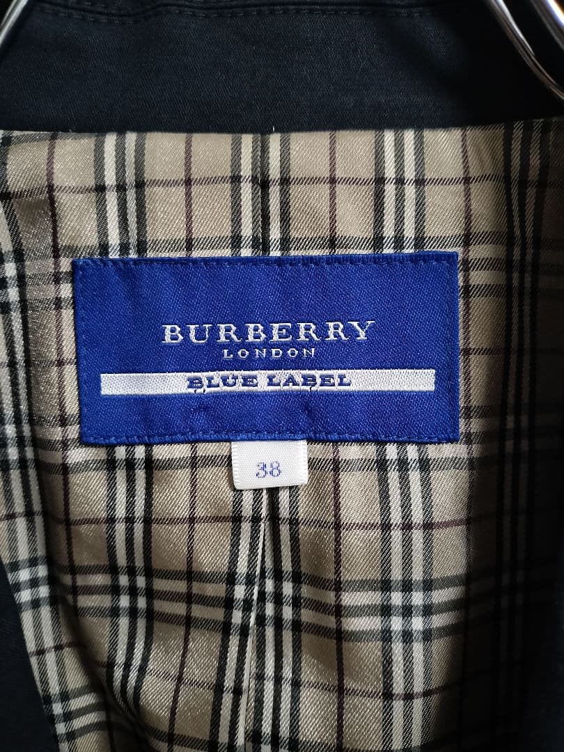 美品 バーバリー BURBERRY 紺ブレ 金ボタン ノバチェック ダブル