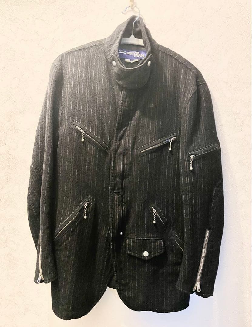 ふ*ゃ様 ジュンヤワタナベマン 07AW ジップジャケット S ピンストライプ
