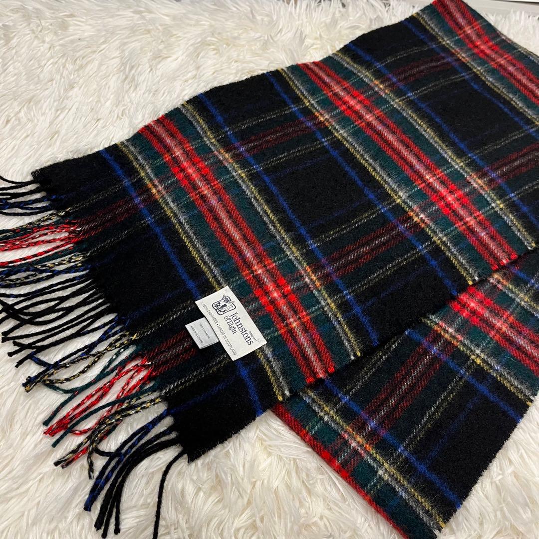 小判Johnstons of Elgin カシミヤ マフラー ストール チェック