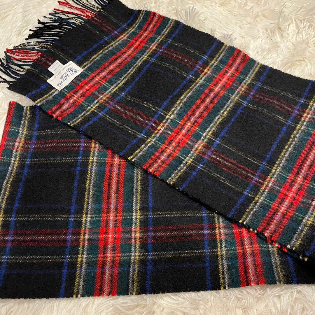 小判Johnstons of Elgin カシミヤ マフラー ストール チェック