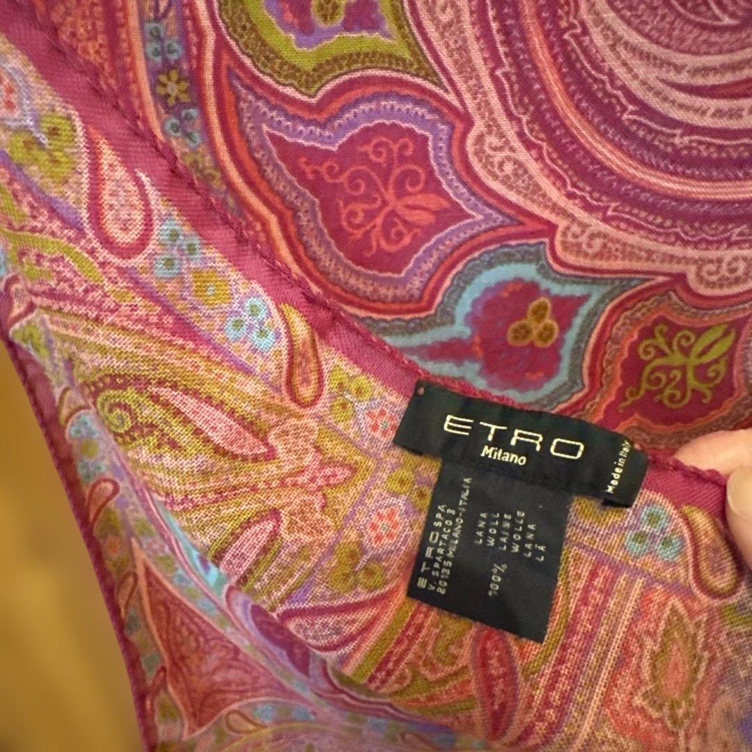 ETRO ペイズリー柄ストール 136cm