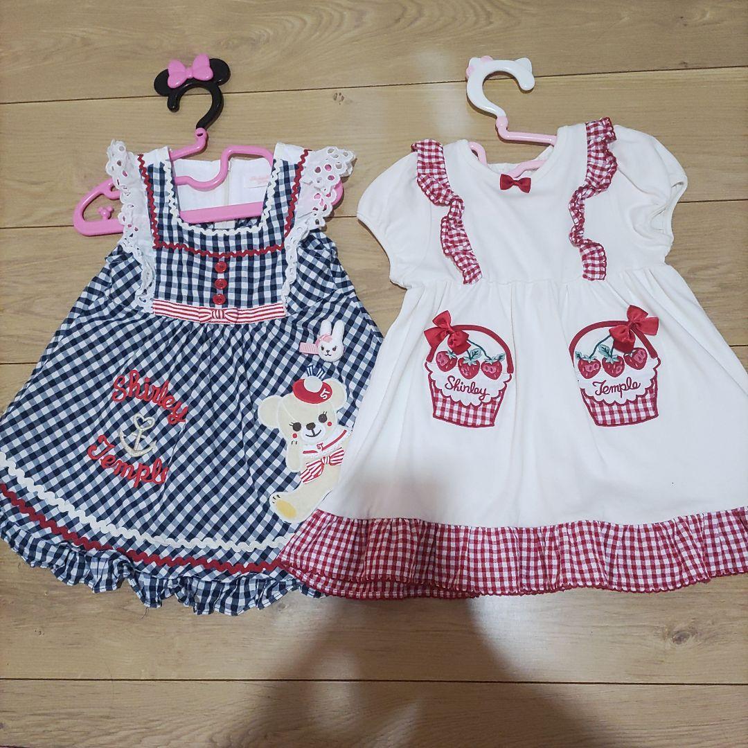 り*ん様 ストロベリー刺繍 半袖ワンピース 2点セット