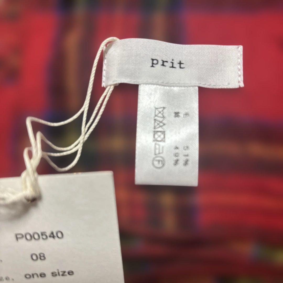 新品タグ付き、prit チェック柄 ストール P00540
