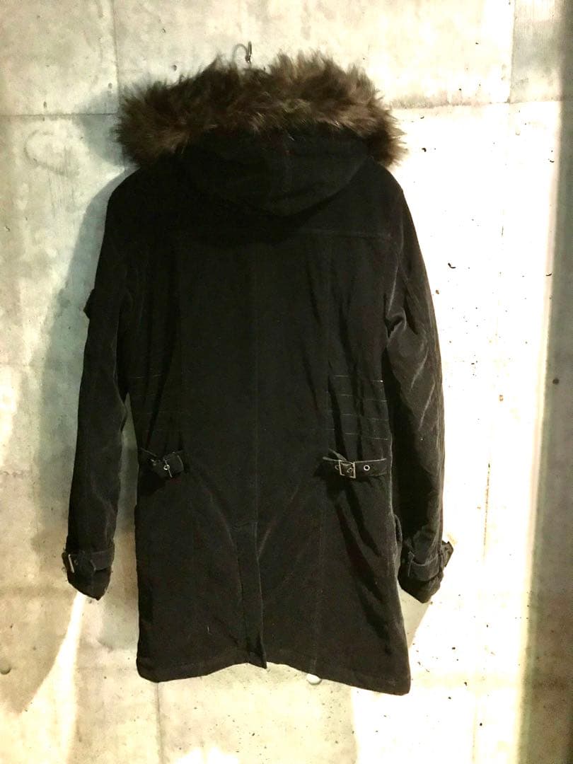 SALE 希少　大人気　ブラック　ファー付き　コート　メッキ　送料込