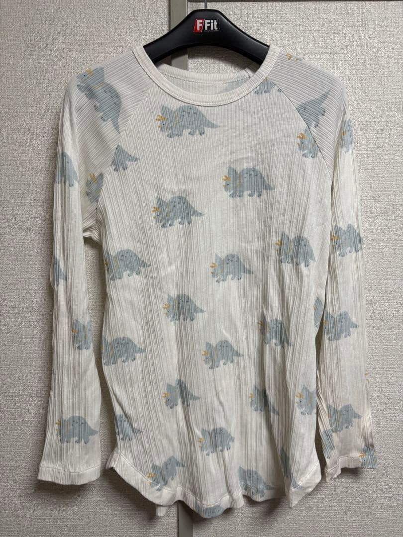 ジェラートピケ ダイナソー柄　ロングTシャツ　& ロングパンツ