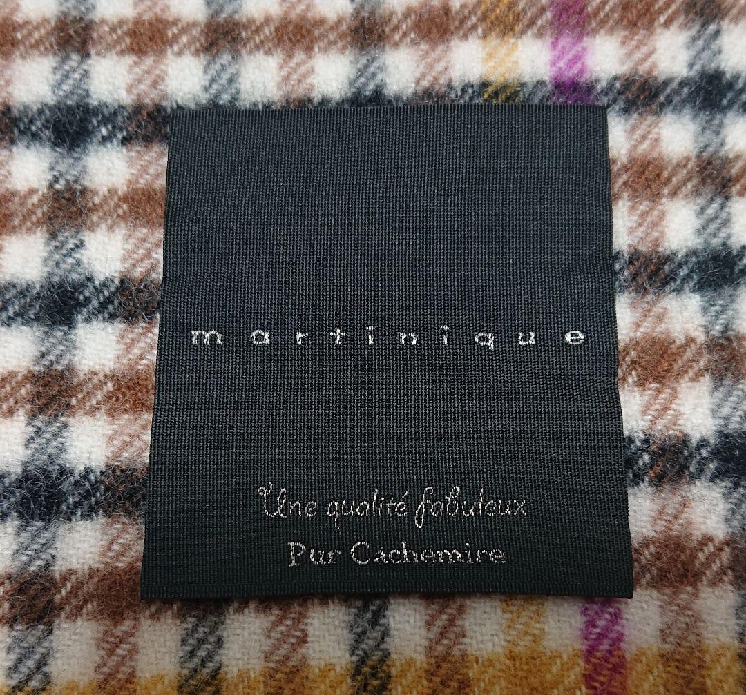 martinique　マルティニーク　チェック柄カシミヤ　大判ストール