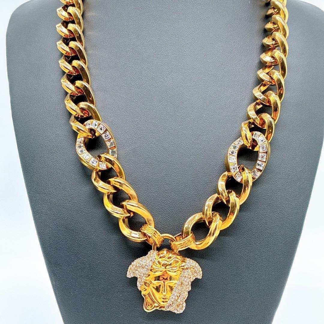 希少 美品✨VERSACE パラッツォディア メデューサ クリスタル ネックレス