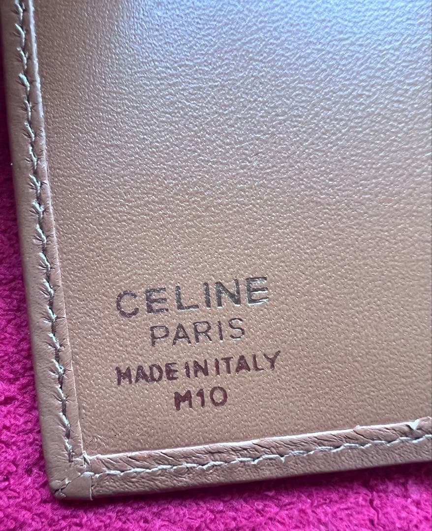 CELINE セリーヌ マカダム柄 レザー トリオンフ 二つ折り財布