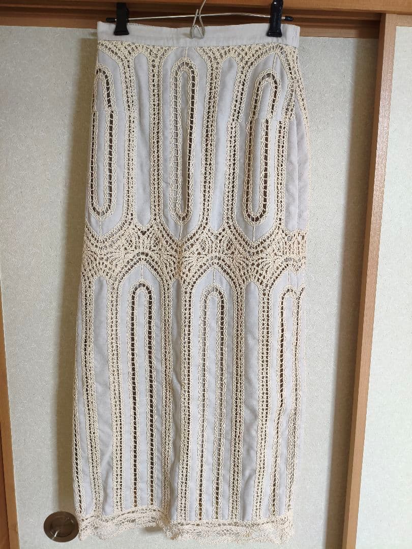 【美品】SUEDE EMBROIDERY LACE SKIRT