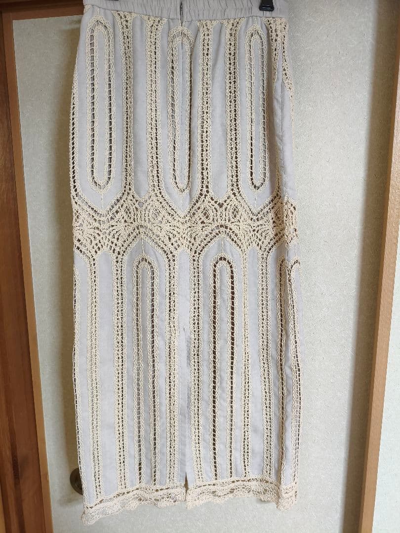 【美品】SUEDE EMBROIDERY LACE SKIRT