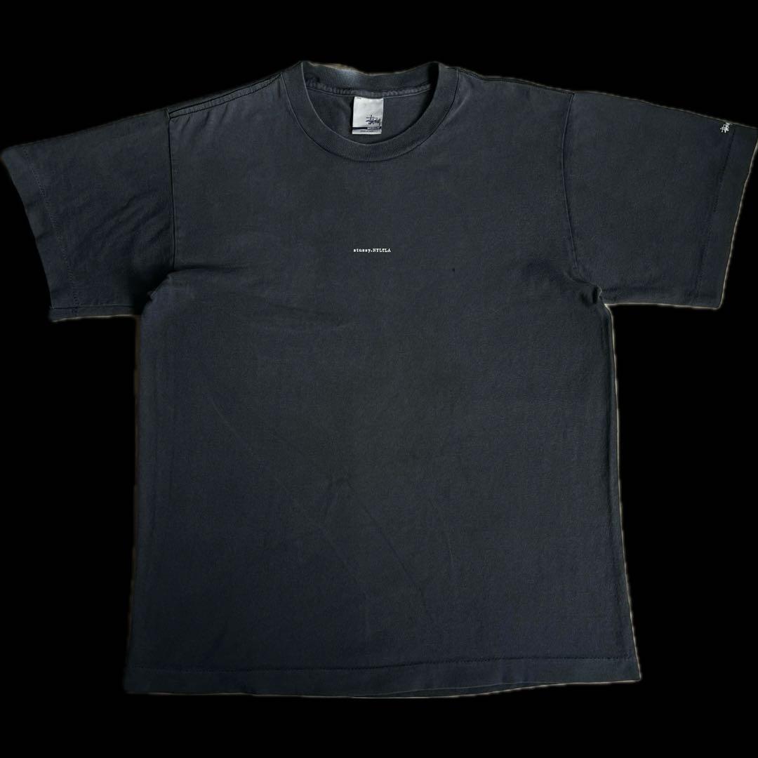 “ゆんさま専用” old stussy 銀タグ プリント Tシャツ 墨黒