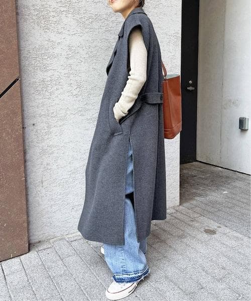 極美品 スピックアンドスパン スーパー160sベストコート 38