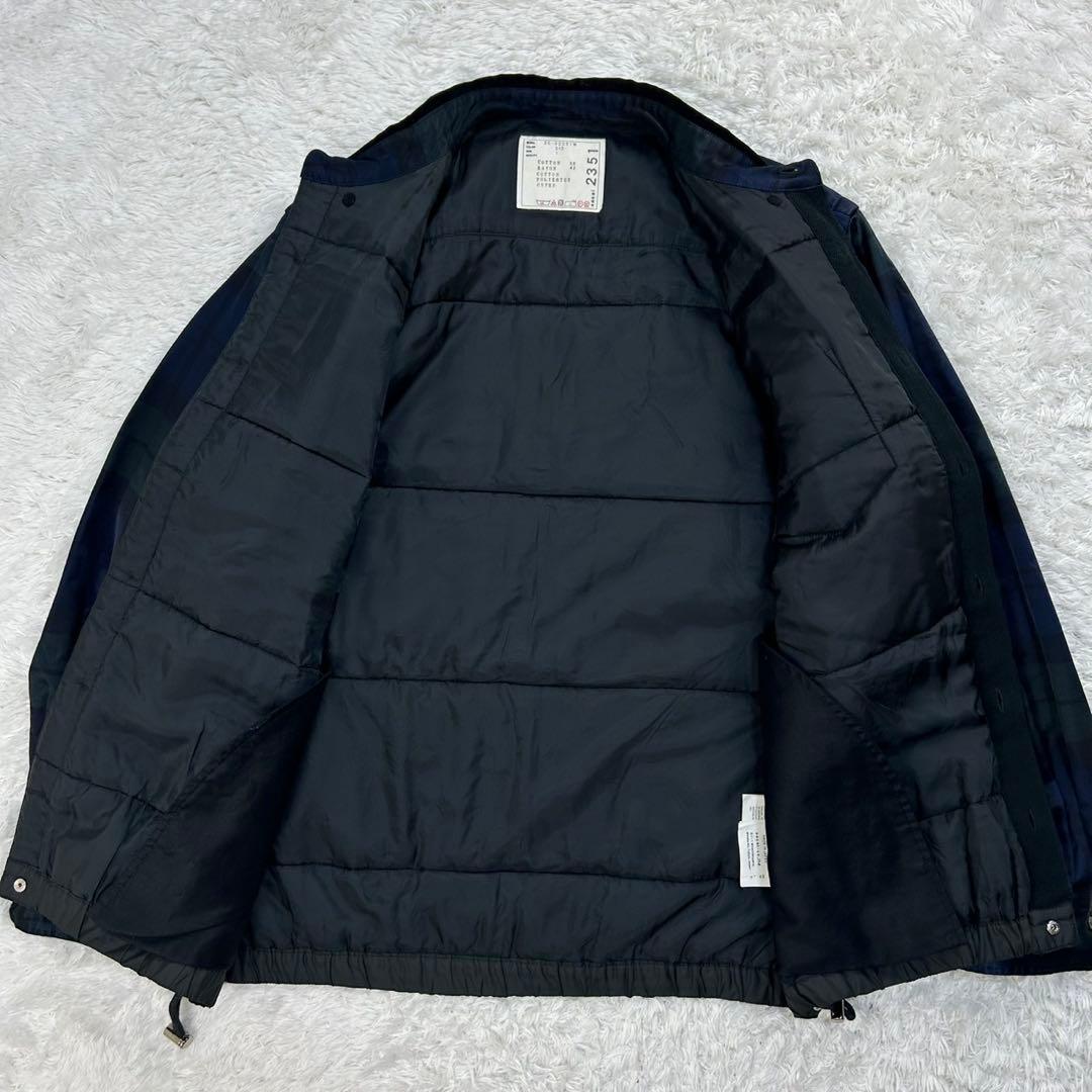 5232【希少】サカイ sacai☆ベロア切り替えチェックジャケット