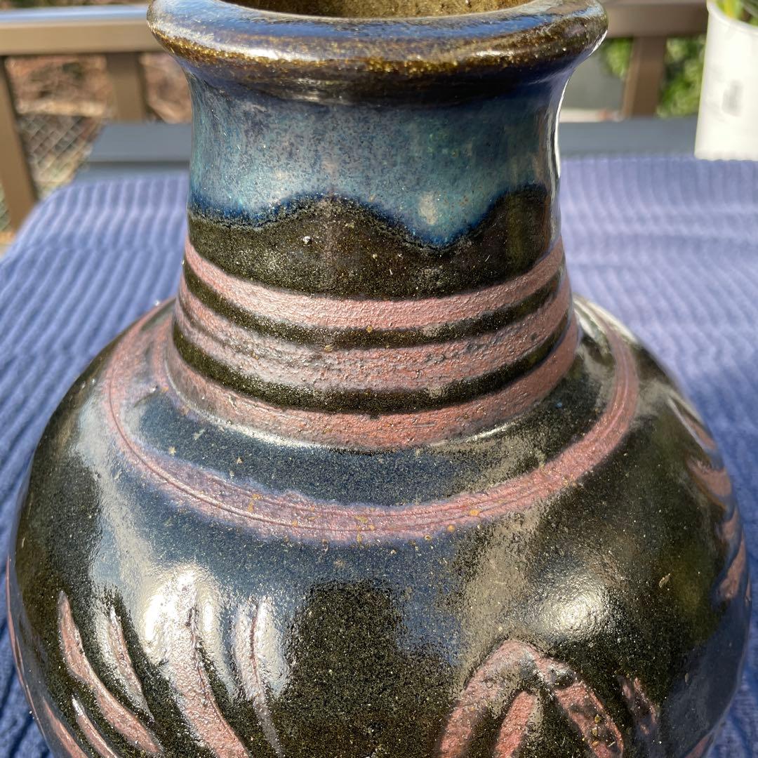 沖縄　壺屋焼　やちむん　陶器　壺　新品未使用　16×26
