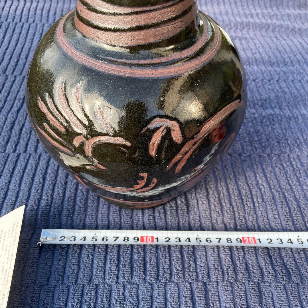 沖縄　壺屋焼　やちむん　陶器　壺　新品未使用　16×26
